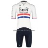 Completo Maglia + Pantaloncino con bretelle 2022 INEOS Grenadiers Campione Britannico Manica Corta Bianco